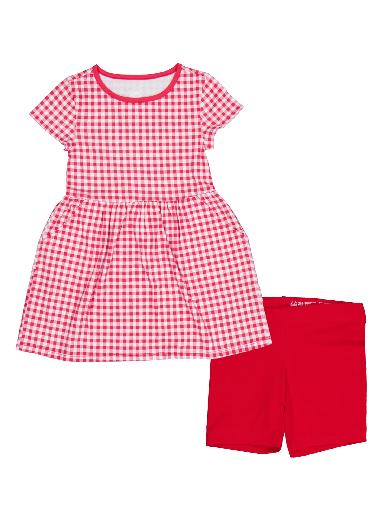 Wonder Nation Girls Dress and Bike Short, 2-Piece, Sizes 4-18 & Plus