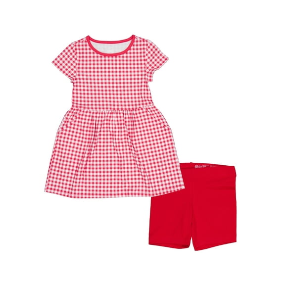 Wonder Nation Girls Dress and Bike Short, 2-Piece, Sizes 4-18 & Plus