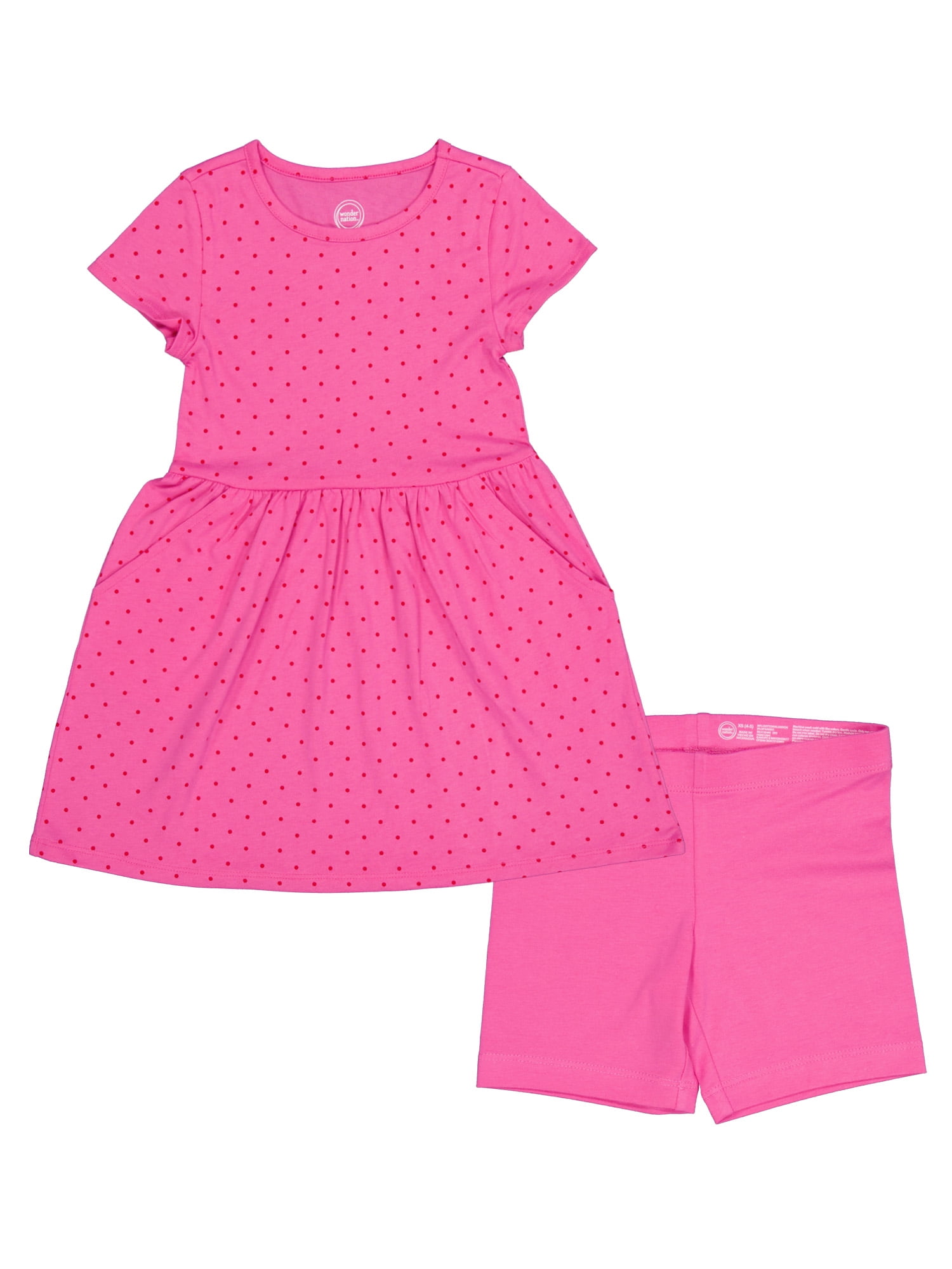Wonder Nation Girls Dress and Bike Short, 2-Piece, Sizes 4-18 & Plus