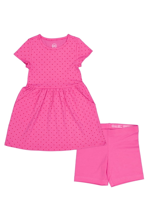 Girls Dress and Bike Short, 2-Piece, Sizes 4-18 & Plus