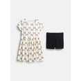 thumbnail image 1 of Wonder Nation Little Girls and Big Girls Play Dress with Short Sleeves and Shorts Set, 2 Piece, Sizes XS-XXL, 1 of 3