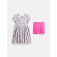 thumbnail image 1 of Wonder Nation Little Girls and Big Girls Play Dress with Short Sleeves and Shorts Set, 2 Piece, Sizes XS-XXL, 1 of 3