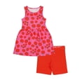 thumbnail image 1 of Wonder Nation Girls Play Dress and Short 2 Piece Set, Sizes XS-XLP, 1 of 3