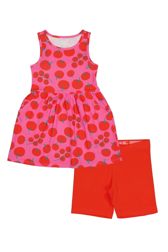 Girls Play Dress and Short 2 Piece Set, Sizes XS-XLP