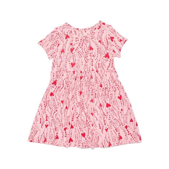 Wonder Nation Baby and Toddler Girls Play Dress with Short Sleeves, Sizes 0/3M-5T