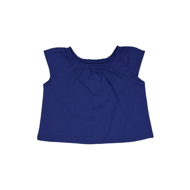 Wonder Nation Girls Elastic Neckline Knit Top, Sizes 4-18 & Plus