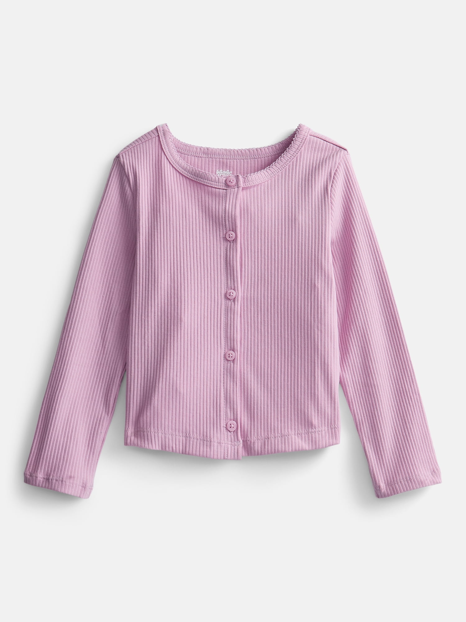 Wonder Nation Toddler Girls' Ribbed Cardigan with Long Sleeves, Sizes 18M-5T