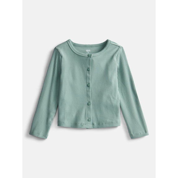 Wonder Nation Toddler Girls' Ribbed Cardigan with Long Sleeves, Sizes 18M-5T