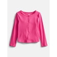 thumbnail image 1 of Wonder Nation Toddler Girls' Ribbed Cardigan with Long Sleeves, Sizes 18M-5T, 1 of 3