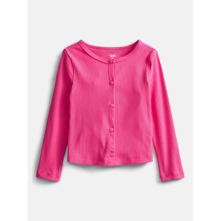 Wonder Nation Toddler Girls' Ribbed Cardigan with Long Sleeves, Sizes 18M-5T
