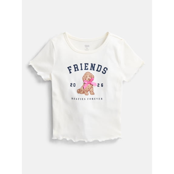 Wonder Nation Toddler Girls Graphic Tee with Short Sleeves, Sizes 18M-5T