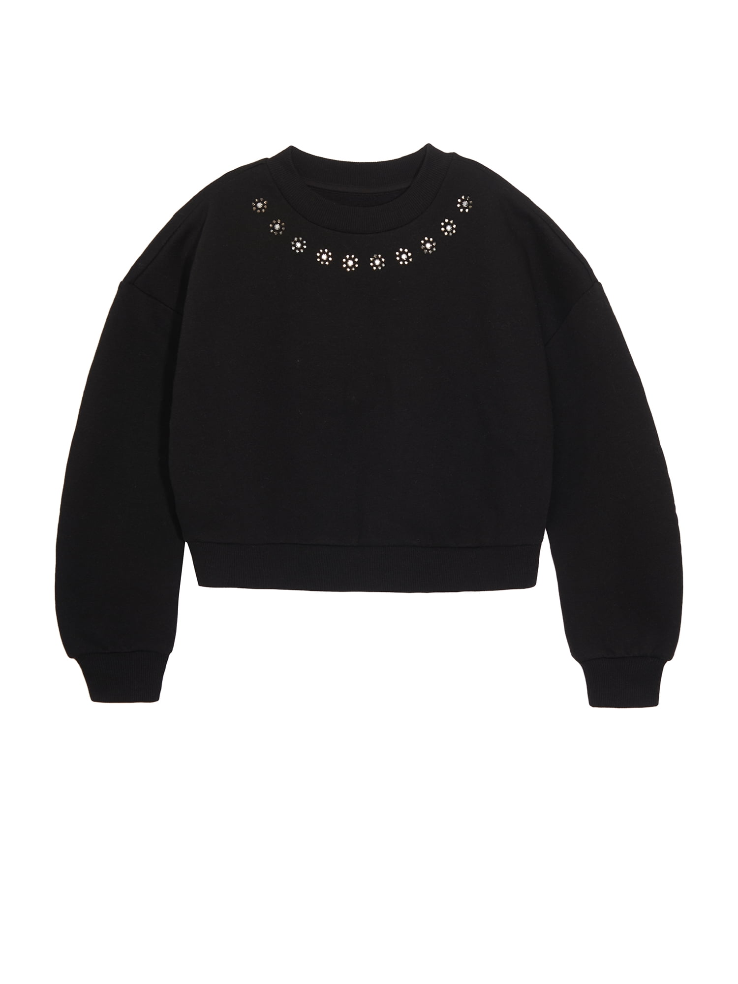 Wonder Nation Girls Embellished Sweatshirt, Sizes 4-18 & Plus