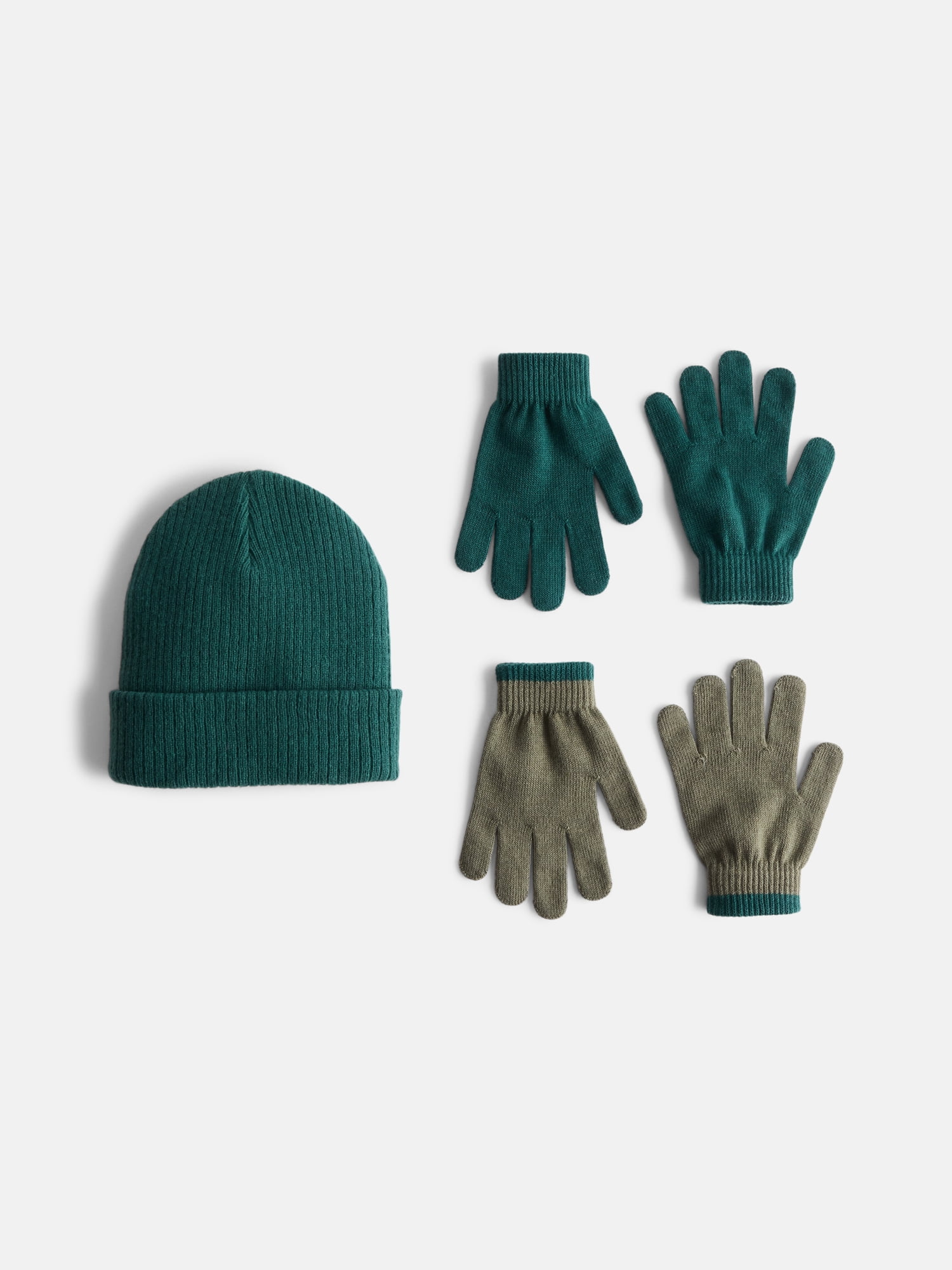 Wonder Nation Kids' Beanie Hat and Gloves Set, 5- Piece