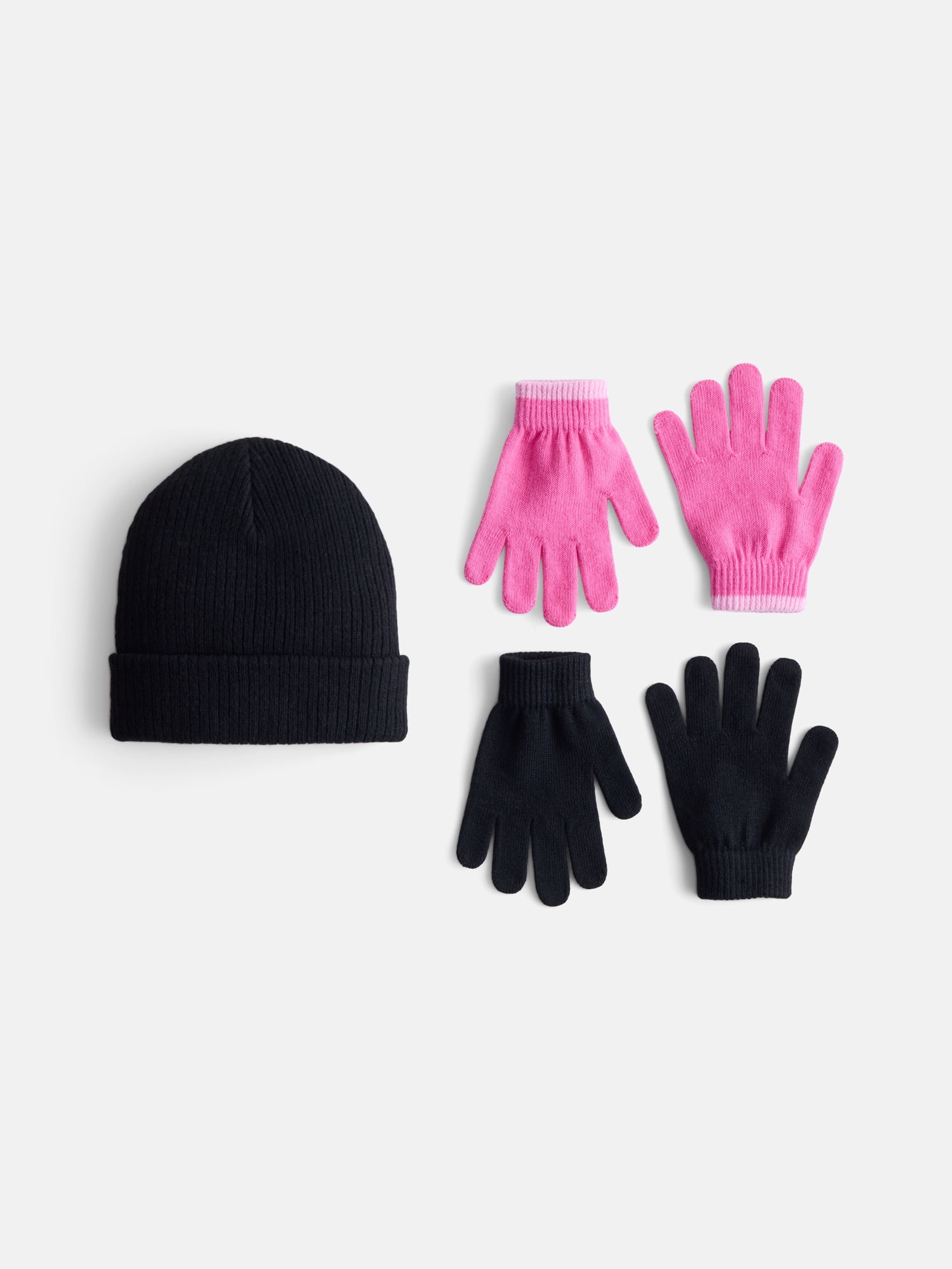 Wonder Nation Girls Beanie and Glove Set, 2 Piece