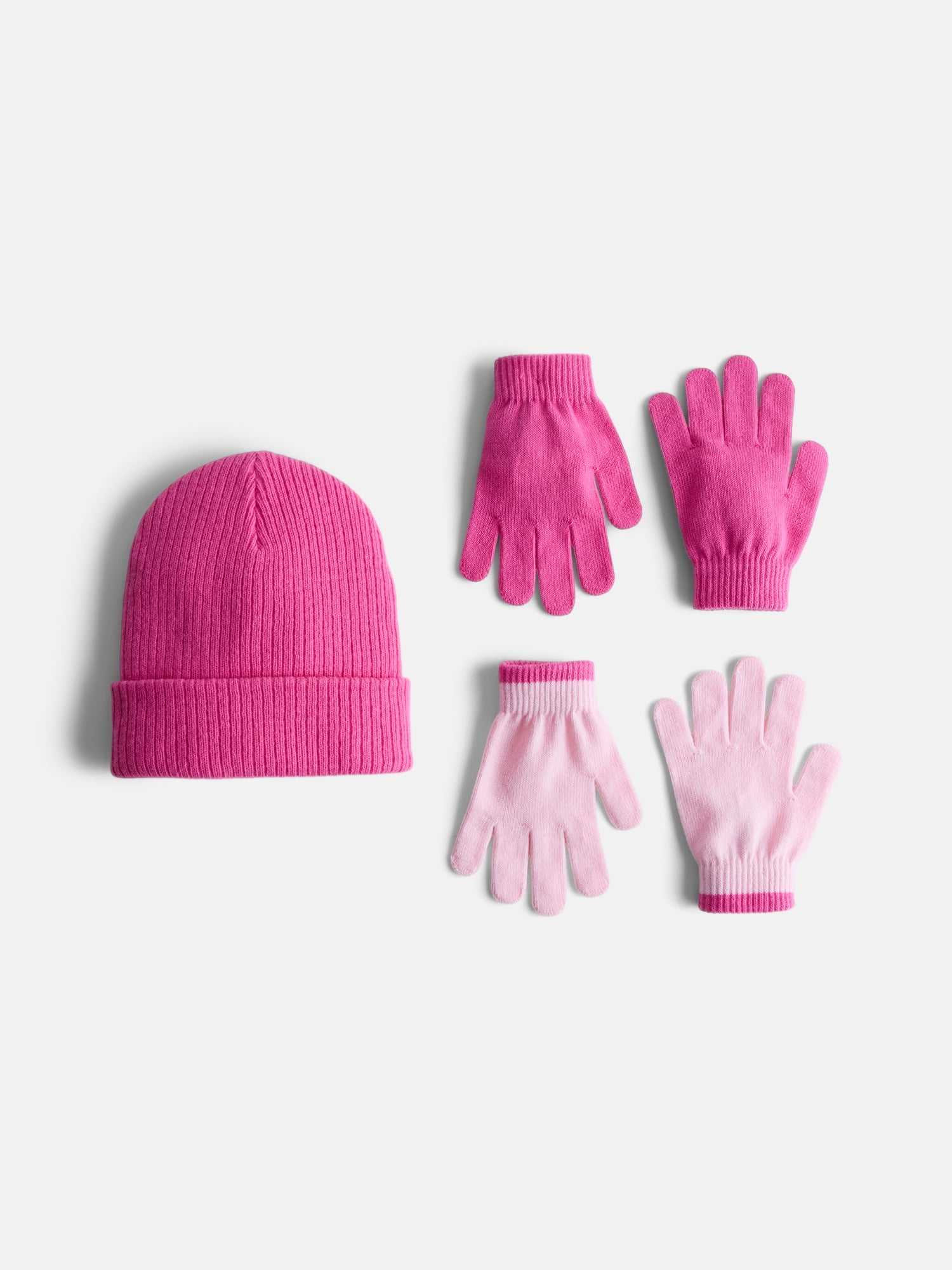 Wonder Nation Kids' Beanie Hat and Gloves Set, 5- Piece
