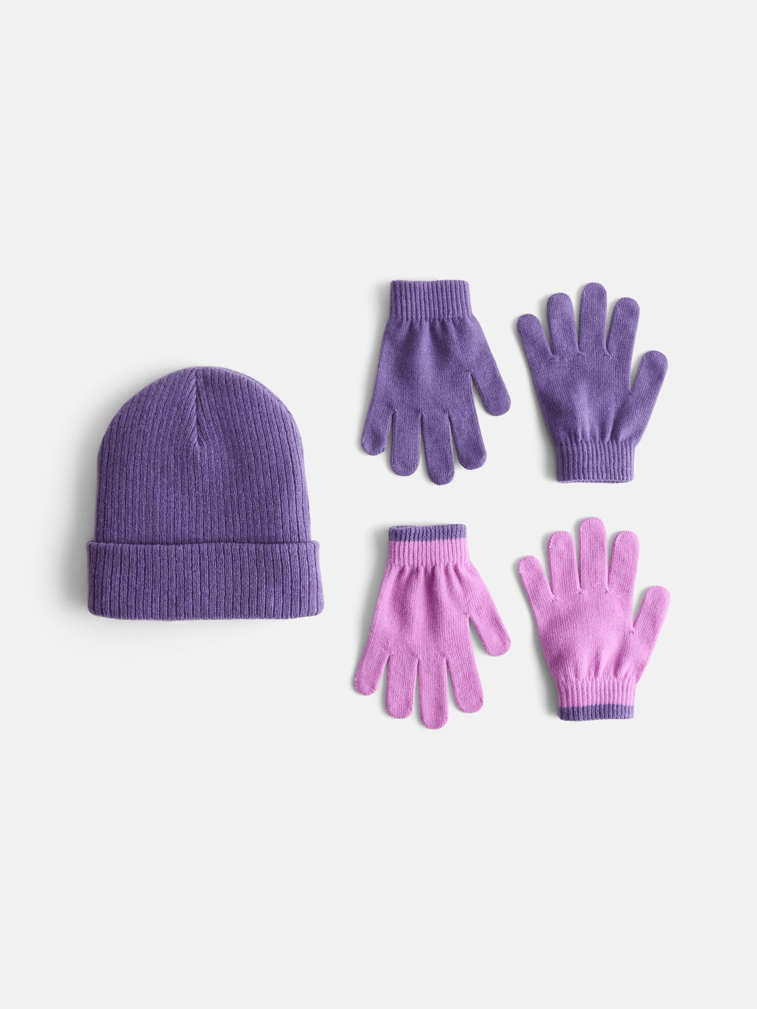 Wonder Nation Kids' Beanie Hat and Gloves Set, 5- Piece
