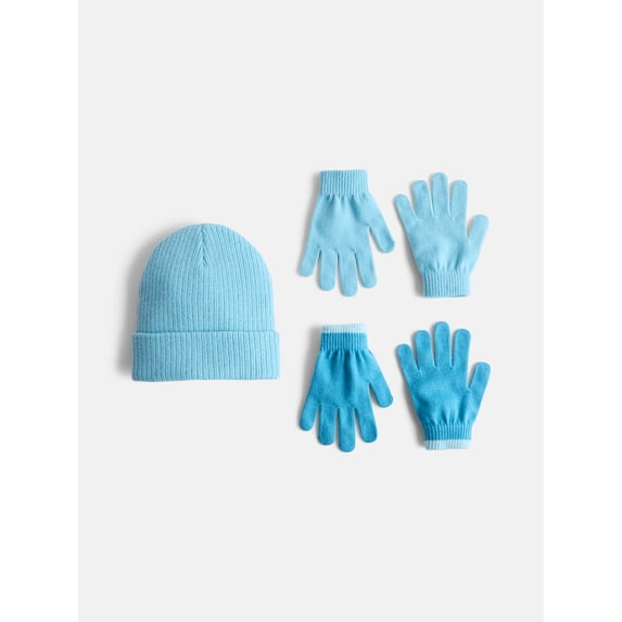 Wonder Nation Kids' Beanie Hat and Gloves Set, 5- Piece