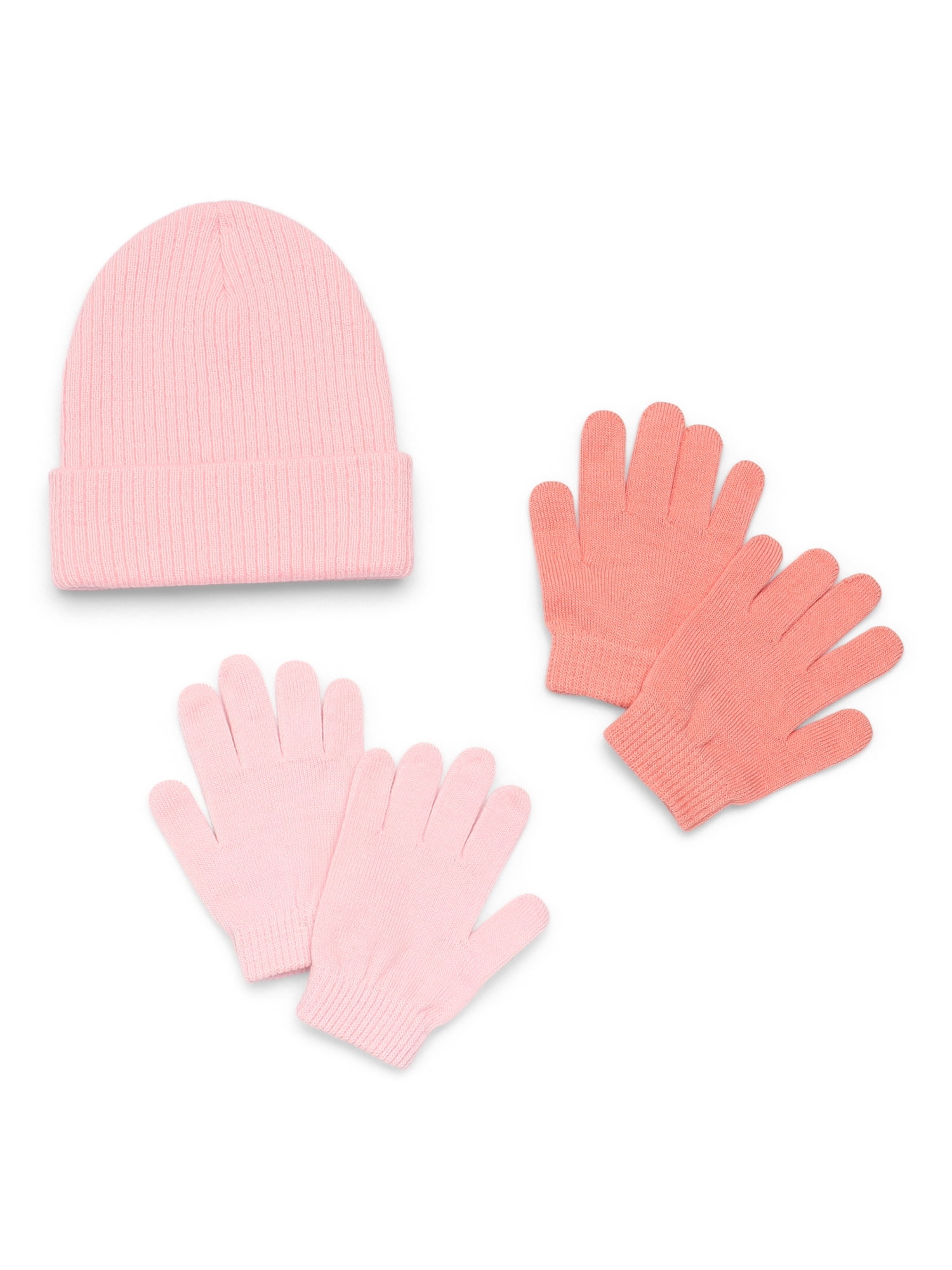 Wonder Nation Ribbed Beanie and Gloves Set, 2-Pack, One Size