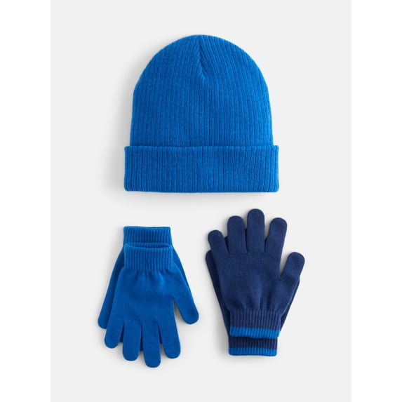 Wonder Nation Kids' Beanie Hat and Gloves Set, 5- Piece