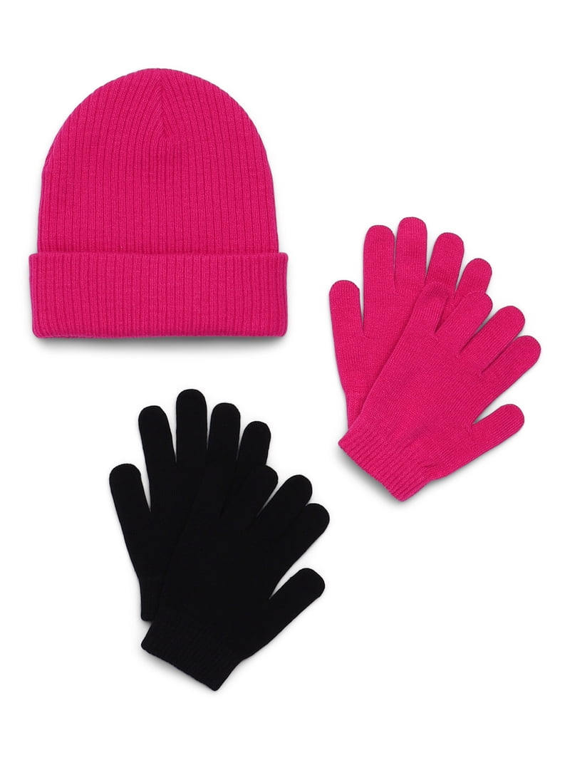 Rib Knit Beanie and Gloves Set Men main image 3