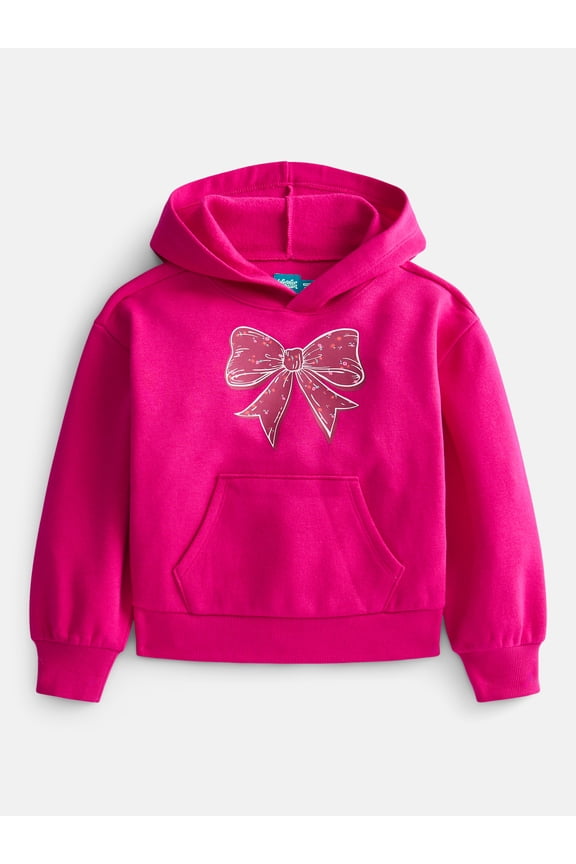 Girls' Pullover Fleece Hoodie with Long Sleeves, Sizes 4-18 & Plus