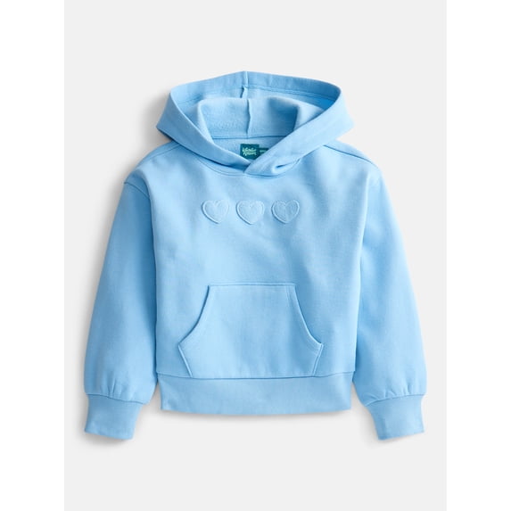 Wonder Nation Girls' Pullover Fleece Hoodie with Long Sleeves, Sizes 4-18 & Plus
