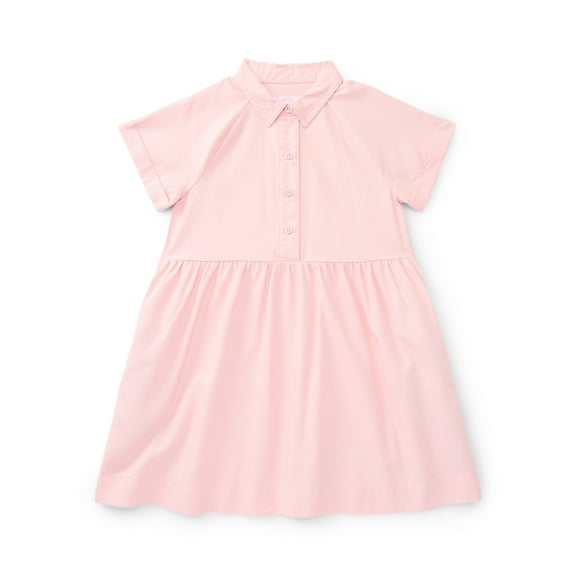 Wonder Nation Girls Fashion Collared Dress with Short Sleeves, Sizes 4-18 & Plus