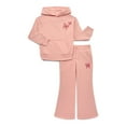 thumbnail image 1 of Wonder Nation Girls Graphic Hoodie and Flare Pants Fleece Set, 2-Piece, Sizes 4-18 & Plus, 1 of 3