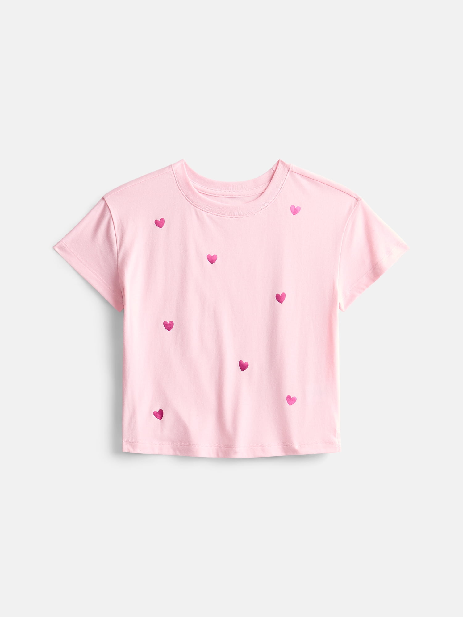 Wonder Nation Girls' Graphic Print Tee with Short Sleeves, Sizes 4-18 & Plus