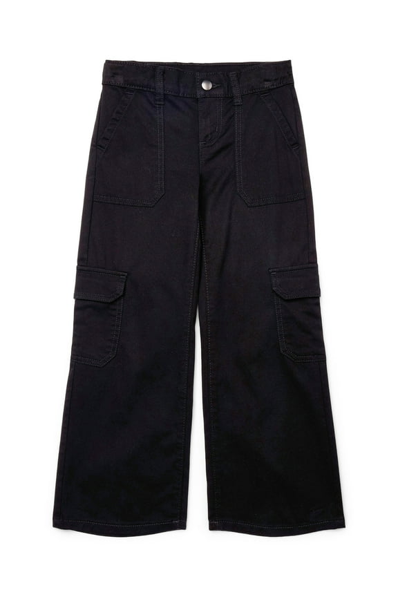 Girls Wide Leg Cargo Jeans, Sizes 4-18 & Plus