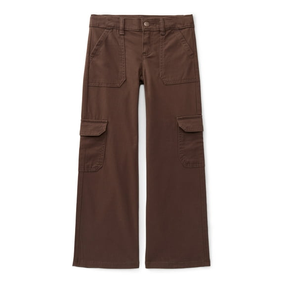 Wonder Nation Girls Wide Leg Cargo Jeans, Sizes 5-18 & Plus