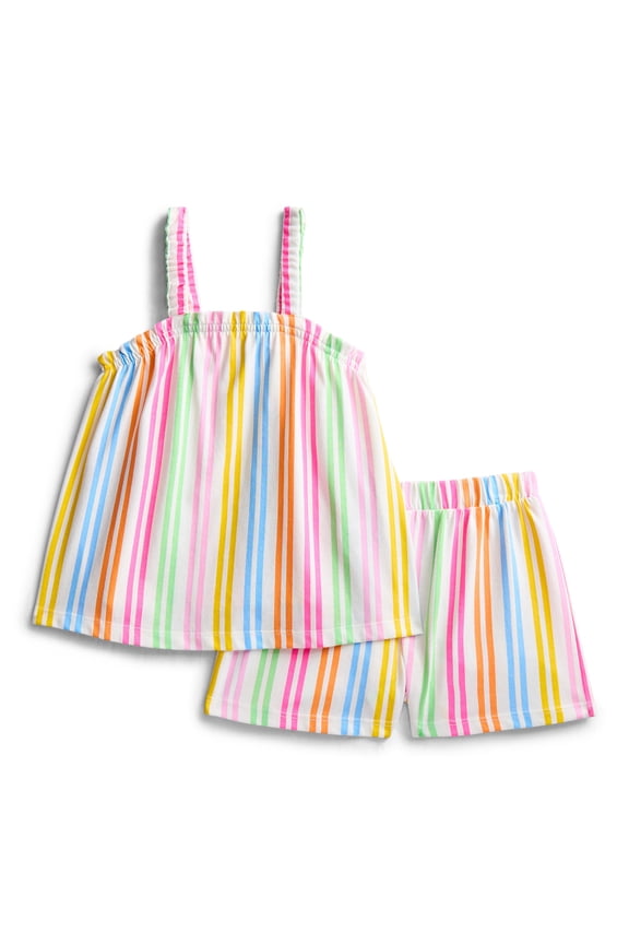 Toddler Girls Ribbed Tank Top and Shorts 2-Piece Set, Sizes 12M–5T