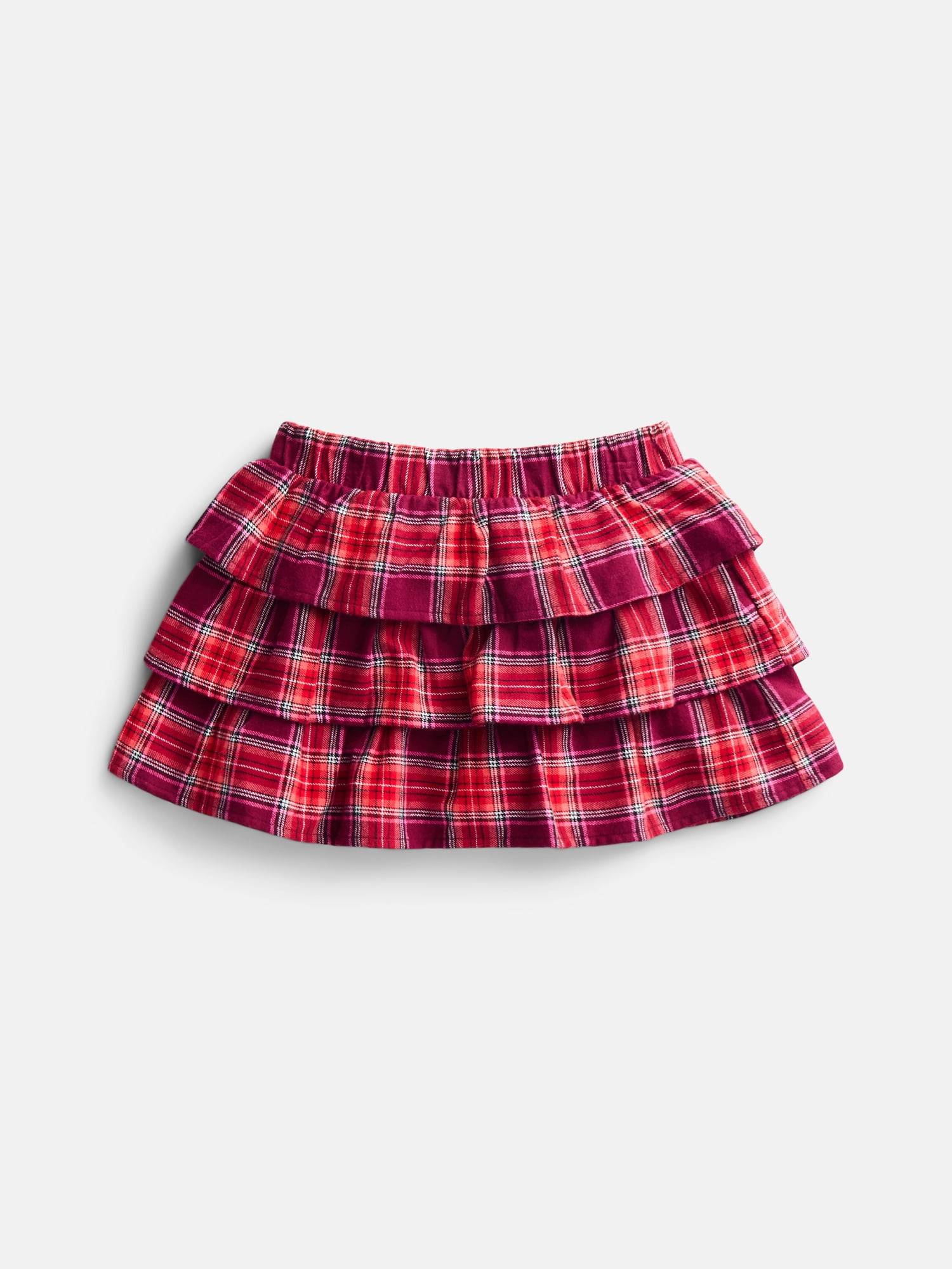 Wonder Nation Girls Flannel Tiered Cotton Skirt, Sizes 4-18 & Plus
