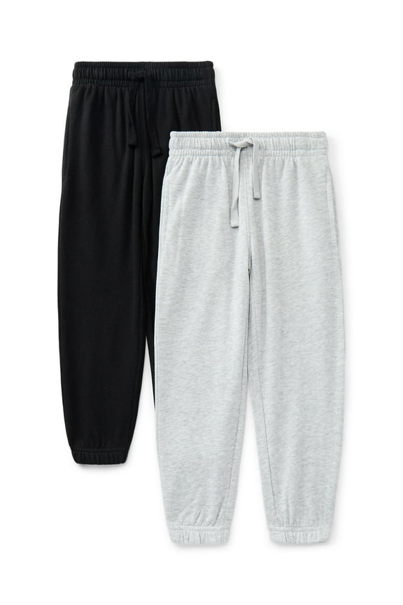 Boys Fleece Joggers, 2-Pack, Sizes 4-18 & Husky