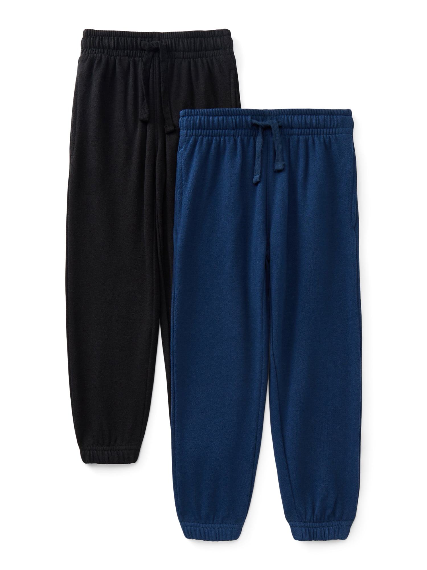 Wonder Nation Boys Fleece Joggers, 2-Pack, Sizes 4-18 & Husky