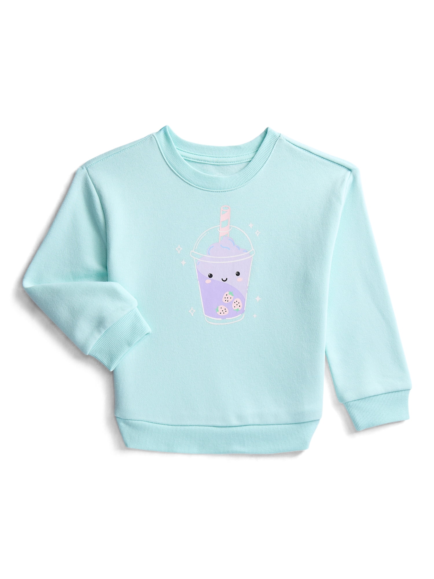 Wonder Nation Toddler Girls Fleece Sweatshirt with Long Sleeves, Sizes 2T-5T