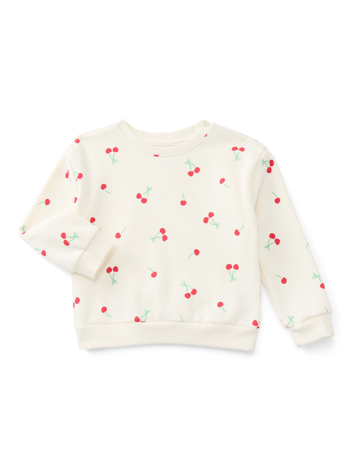Wonder Nation Toddler Girls Fleece Sweatshirt with Long Sleeves, Sizes 2T-5T