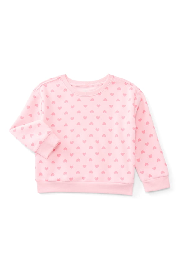 Toddler Girls Fleece Sweatshirt with Long Sleeves, Sizes 2T-5T
