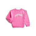 thumbnail image 1 of Wonder Nation Toddler Girls Fleece Sweatshirt with Long Sleeves, Sizes 2T-5T, 1 of 3