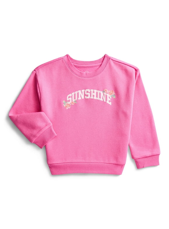 Toddler Girls Fleece Sweatshirt with Long Sleeves, Sizes 2T-5T