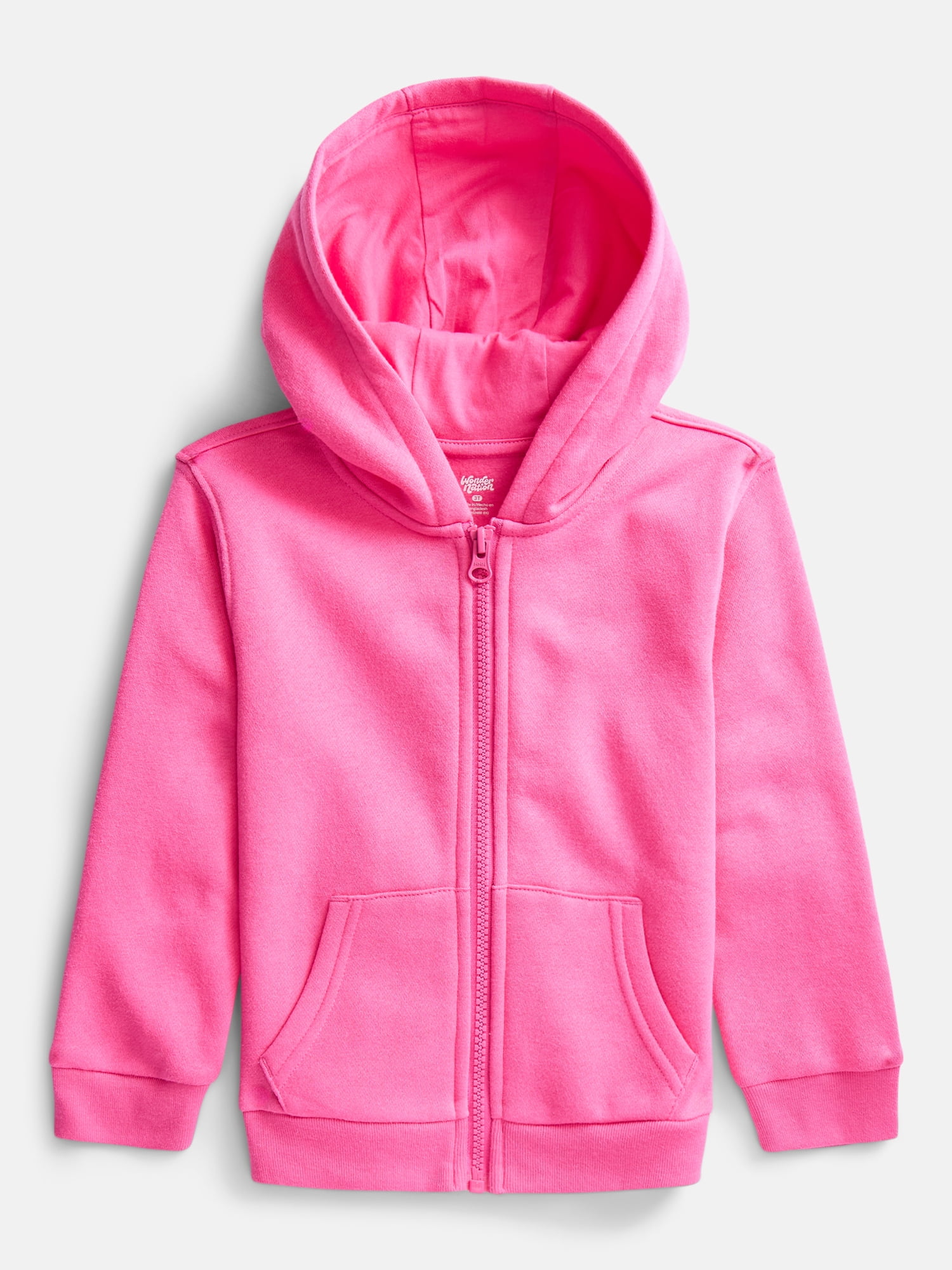 Wonder Nation Baby and Toddler Girls Zip Hoodie, Sizes 0M-5T