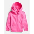 thumbnail image 1 of Wonder Nation Baby and Toddler Girls Zip Hoodie, Sizes 0M-5T, 1 of 3