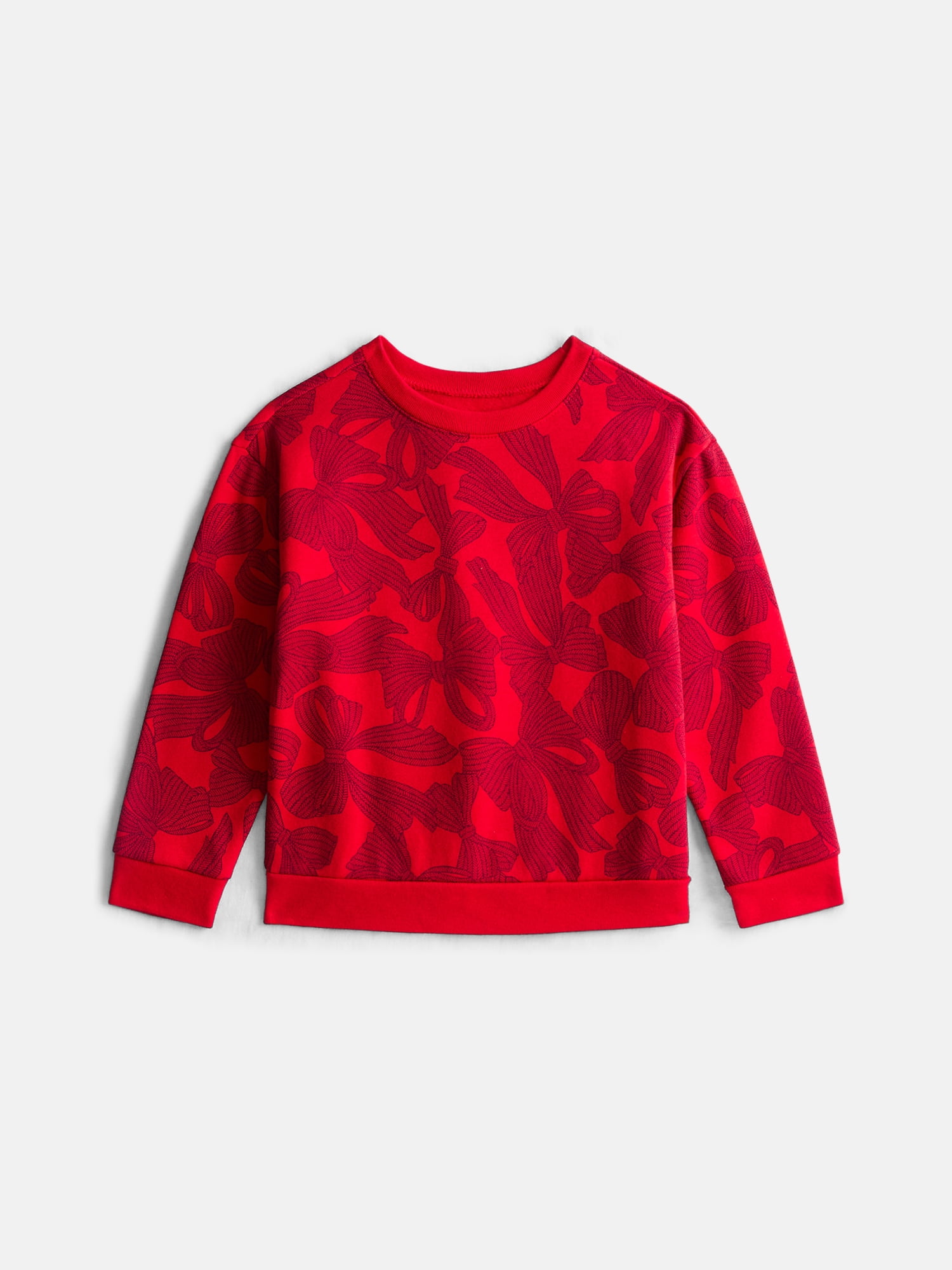 Wonder Nation Baby and Toddler Girls Fleece Crewneck Sweatshirt, Sizes 6M-5T