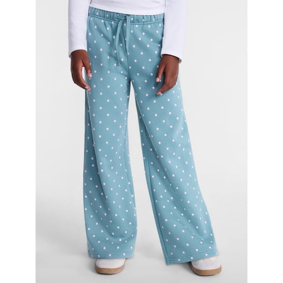 Wonder Nation Girls Wide Leg Fleece Pants, Sizes 4-18 & Plus