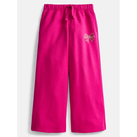 Wonder Nation Girls Wide Leg Fleece Pants, Sizes 4-18 & Plus