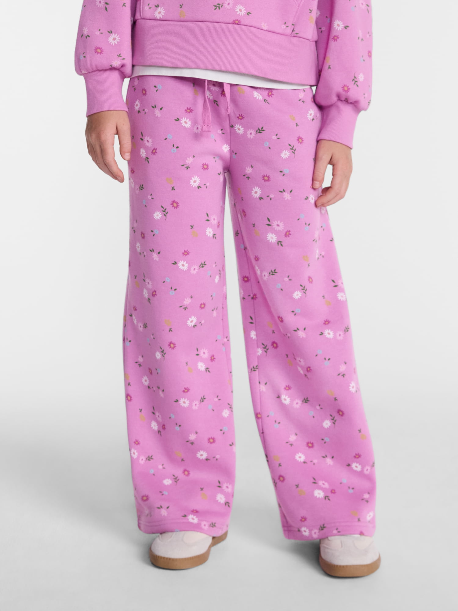 Wonder Nation Girls Wide Leg Fleece Pants, Sizes 4-18 & Plus