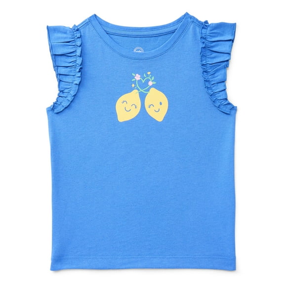 Wonder Nation Toddler Girls Tee with Flutter Sleeves, Sizes 18M-5T