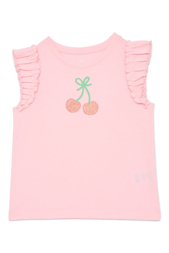 Toddler Girls Tee with Flutter Sleeves, Sizes 18M-5T