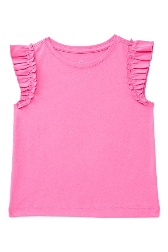 Toddler Girls Tee with Flutter Sleeves, Sizes 18M-5T