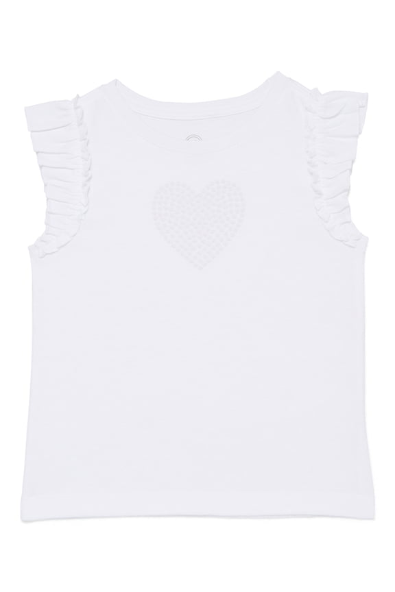 Toddler Girls Tee with Flutter Sleeves, Sizes 18M-5T